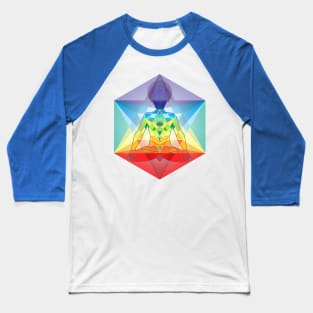 Geometric Man with the Colors of the Chakras Baseball T-Shirt